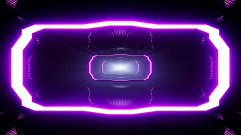 Purple Light Space Corridor Tunnel VJ Loop Stock Footage 201888498