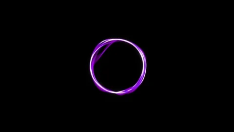 Purple Light Swirl Ring Loop on Black Background Stock Footage 319567313