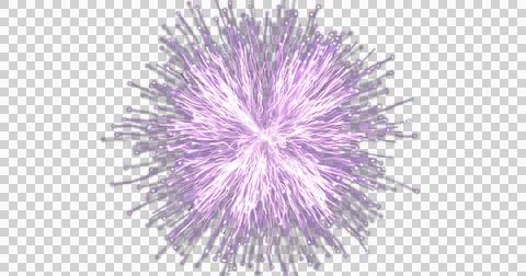 Purple light trails exploding against black background Illustrazione stock