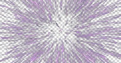 Purple light trails exploding against black background Stock Illustration