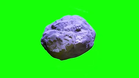 Purple lightened rotating asteroid stone meteorite isolated on chroma key 動画素材 314991157