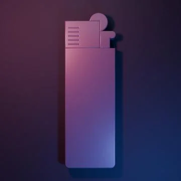 Purple Lighter icon isolated on purple-blue background. Minimalism concept... Stock Illustration