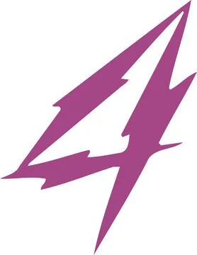 Purple Lightning Bolt Abstract Shape, Dynamic Energy Symbol Stock Illustration