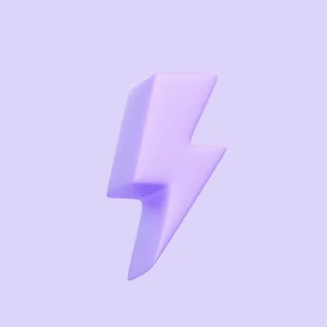 Purple lightning bolt icon isolated on purple background Stock Illustration