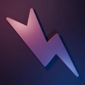 Purple Lightning bolt icon isolated on purple-blue background. Flash sign. .. Stock Illustration