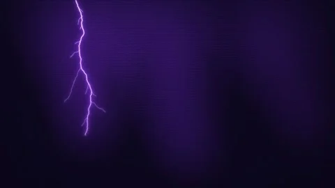 Purple lightning bolts branching down on a dark background for storm energy Vídeo Stock 344719943