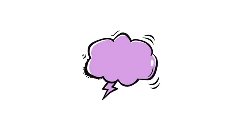 Purple Lightning Cloud Comic Animated White 動画素材 339560948