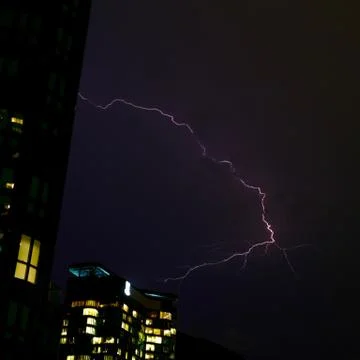 Purple lightning Stockfoto's