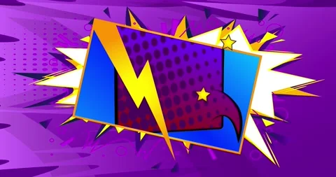 Purple Lightning Speech Bubble Stock Footage 169377073