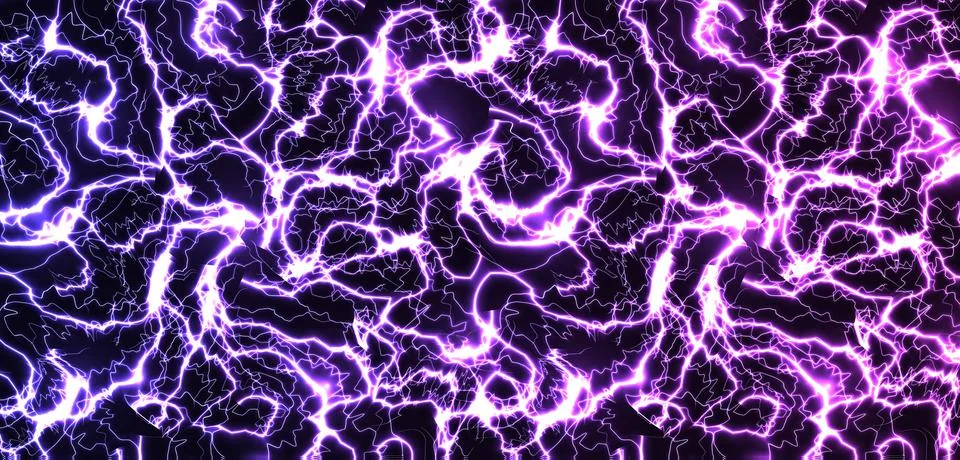 Purple Lightning vector texture. Thunder bolt and volkano sky thunderstorm blast 스톡 일러스트