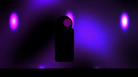 Purple lights on a dark background with a silhouette. Stock Footage 337491686