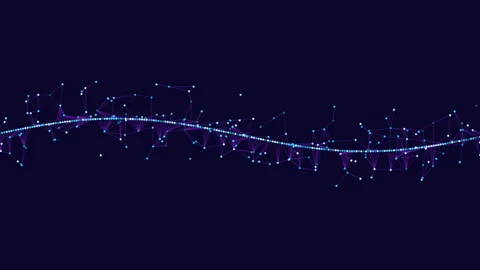 Purple line with dots a mesmerizing linear pattern Stock Footage 274175184