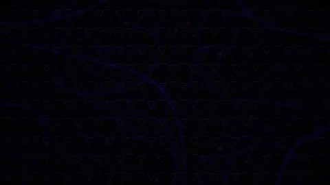 Purple Lines and Glowing Dots Flow Across a Dark Digital Grid with Triangle.. Stock Footage 343755601