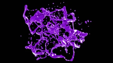 Purple Liquid Drop Explosion Stock Footage 229326649