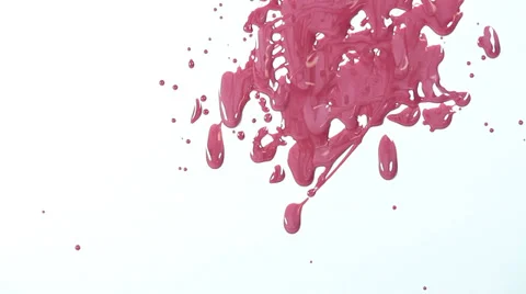 Purple liquid flows on white background Stock Footage 36437507