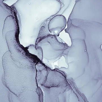 Purple Liquid Paint. Grey Gray Acrylic Ink Stock Illustration