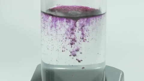 Purple liquid solution in a chemical test tube Stock Footage 91579118