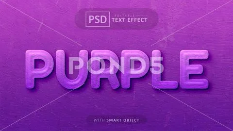 Purple liquid text effect editable PSD Template