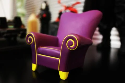 Purple little furniture Stock Photos