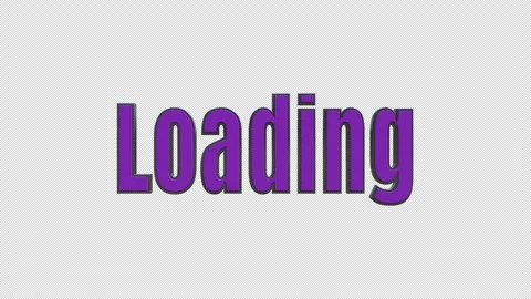 Purple Loading 3D Text Alpha Channel Transition Stock Footage 345520016