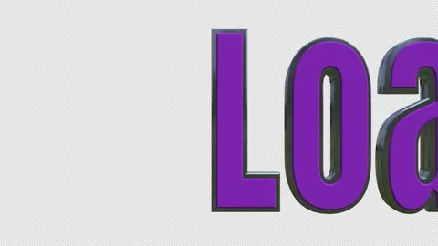 Purple Loading 3D Text Alpha Channel Transition Stock Footage 345520328