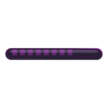 Purple loading bar showing progress status on white background Stock Illustration