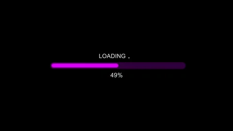 Purple loading progress bar animation with percentage on black background Stock Footage 337941374