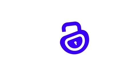 Purple lock icon with open keyhole design" Stock Footage 333685343