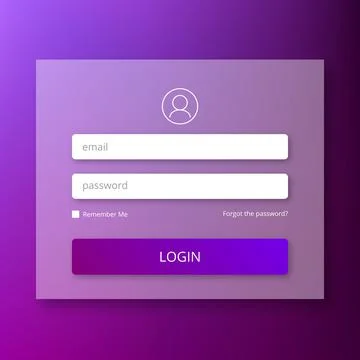 Purple Login Form. Stock Illustration