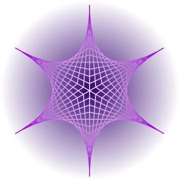 Purple logotype in star shape, geometric element with 3d effect, grey gradien Stock Illustration