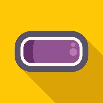Purple long shadow button flat design vector Stock Illustration