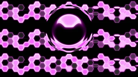 Purple looping Hexagon Tech Abstract with ocular effect Stock Footage 41000460