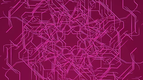 Purple Looping Technical Abstract Concept Vídeo Stock 41217201