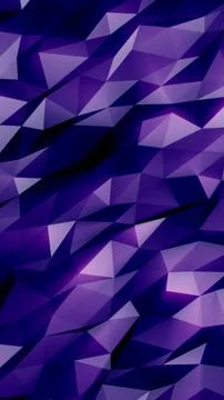 Purple low-poly geometric surface with faceted triangular shapes, creating .. Illustrazione stock