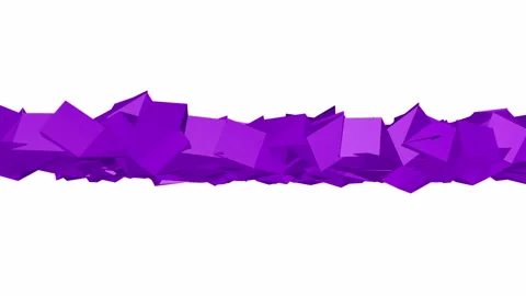 Purple low poly surface is slowly deformed. abstract background. 3d rendering Stock Footage 100618354