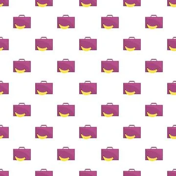 Purple lunch box pattern with yellow banana Stock Illustration