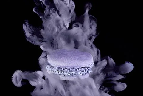 Purple Macaron with Smoke Effect Fotos de archivo