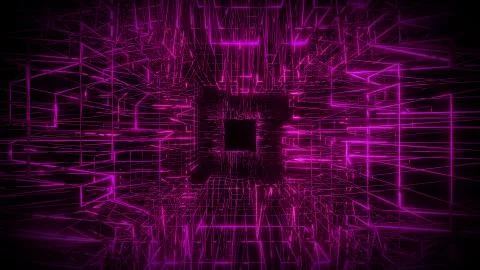 Purple magenta wireframe visual design background 3d rendering 스톡 일러스트
