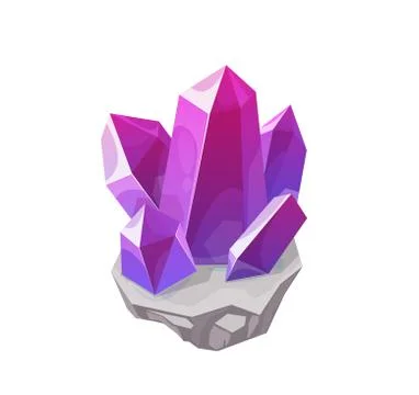 Purple magic crystal, gemstone vector rock or gem 스톡 일러스트