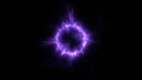 Purple Magic Fire Chaotic Abstract Portal with Flickering Flame Particles in Video stock 295025990