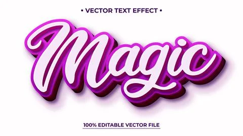 Purple Magic template editable text effect style Stock Illustration
