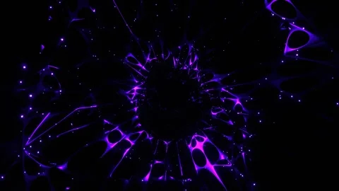 Purple Magical Endless Path with Spotted Fireflies Background VJ Loop in 4K Stock Footage 337926217