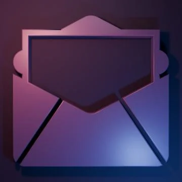 Purple Mail and e-mail icon isolated on purple-blue background. Envelope sy.. Stock Illustration