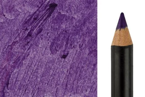Purple Makeup pencil with sample stroke Stock Photos