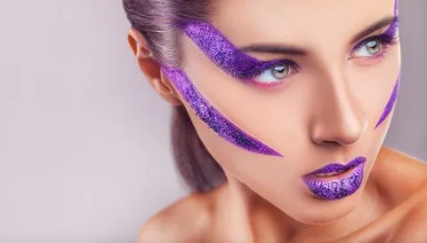 Purple makeup Stock Photos