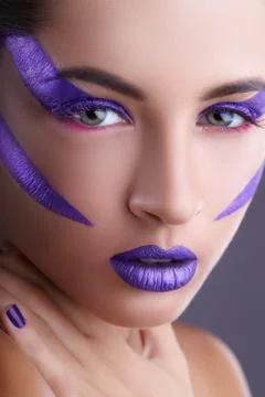 Purple makeup Stock Photos