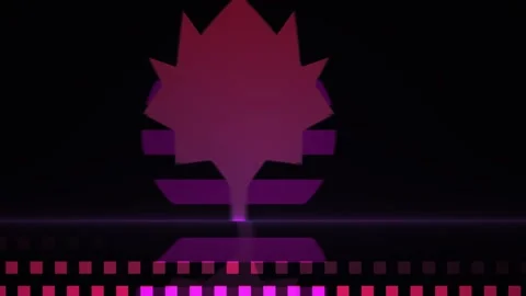 Purple maple leaf on black background. Stock Footage 334892832