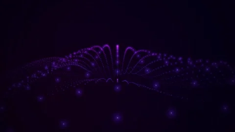 Purple mathematical wave particles flow in a seamless loop Stock Footage 341402092