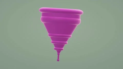 Purple menstrual cup rotating Stock Footage 147137583