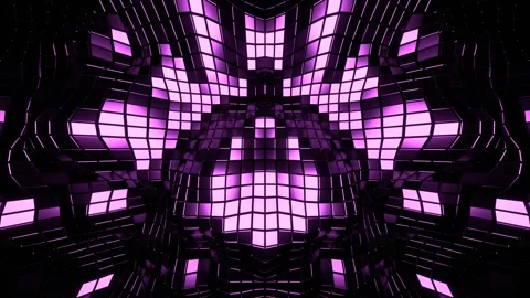 Purple Metallic Grid of Moving Squares Background VJ Loop l 4K Stock Footage 294931335